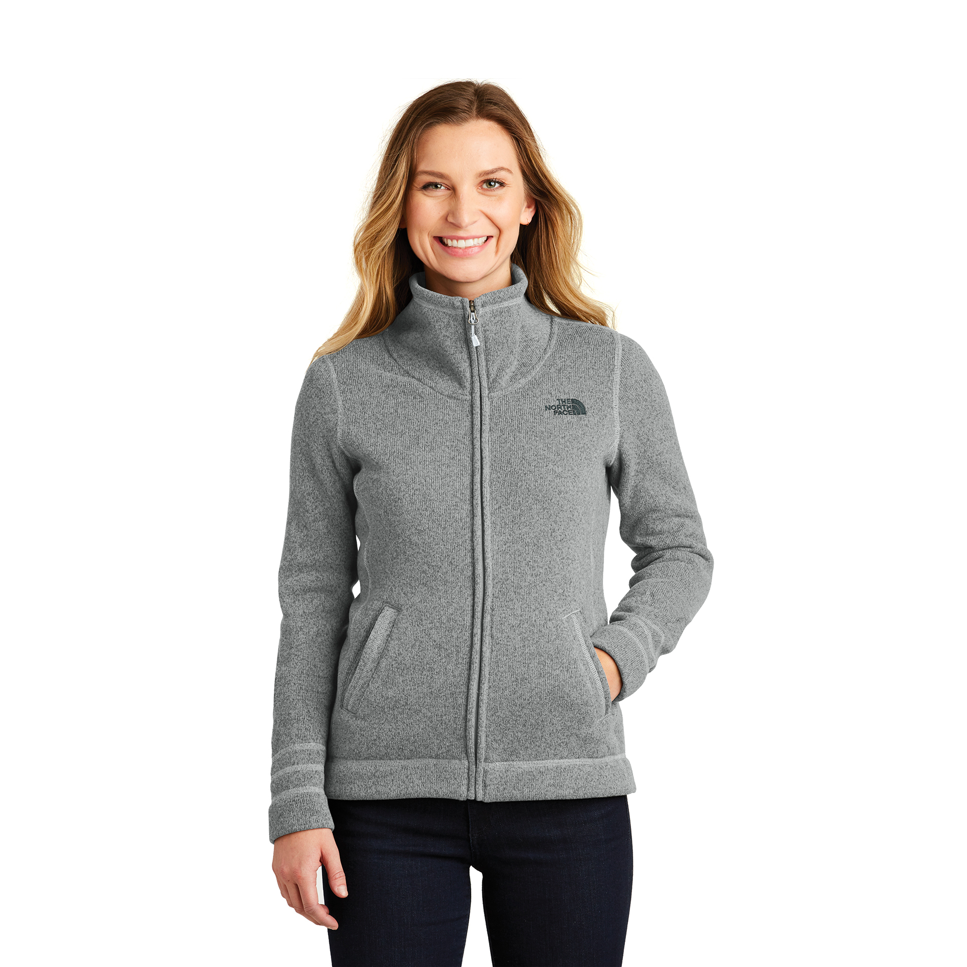 Gray north store face jacket womens